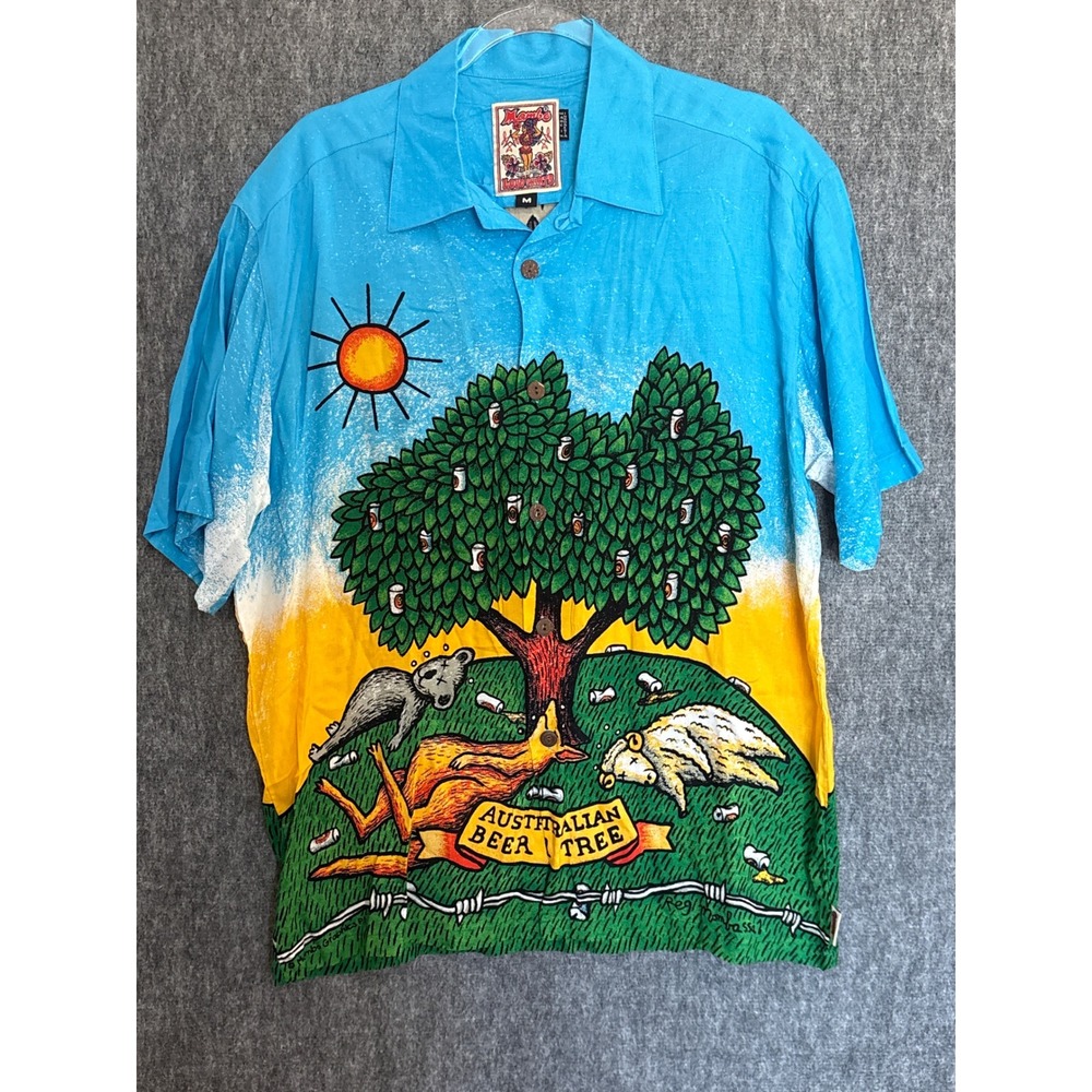 Mambo Loud‎ Shirt Reg Mombassa Australian Beer Tree Advance Mambo Blue Mens M